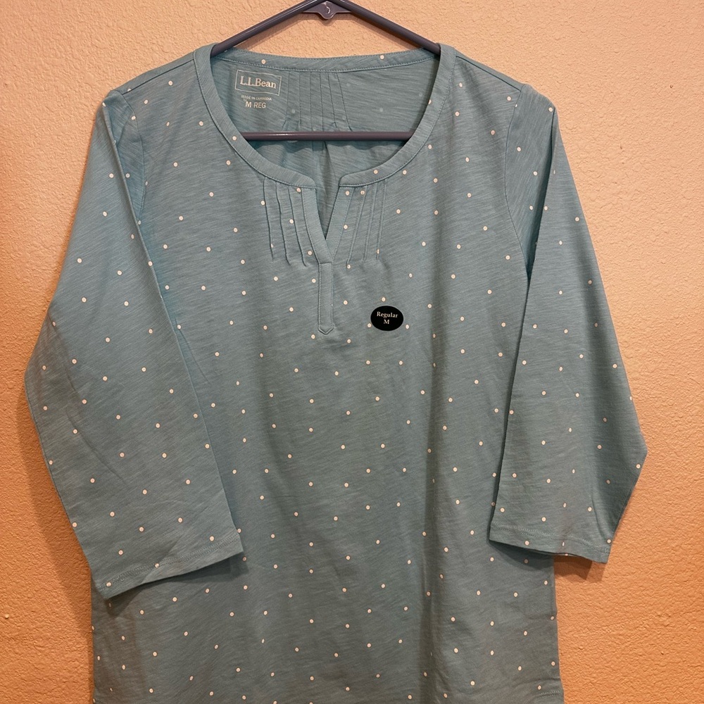 L.L. Women’s Elbow Sleeve Organic Cotton Tee Shirt — Size Medium Regular